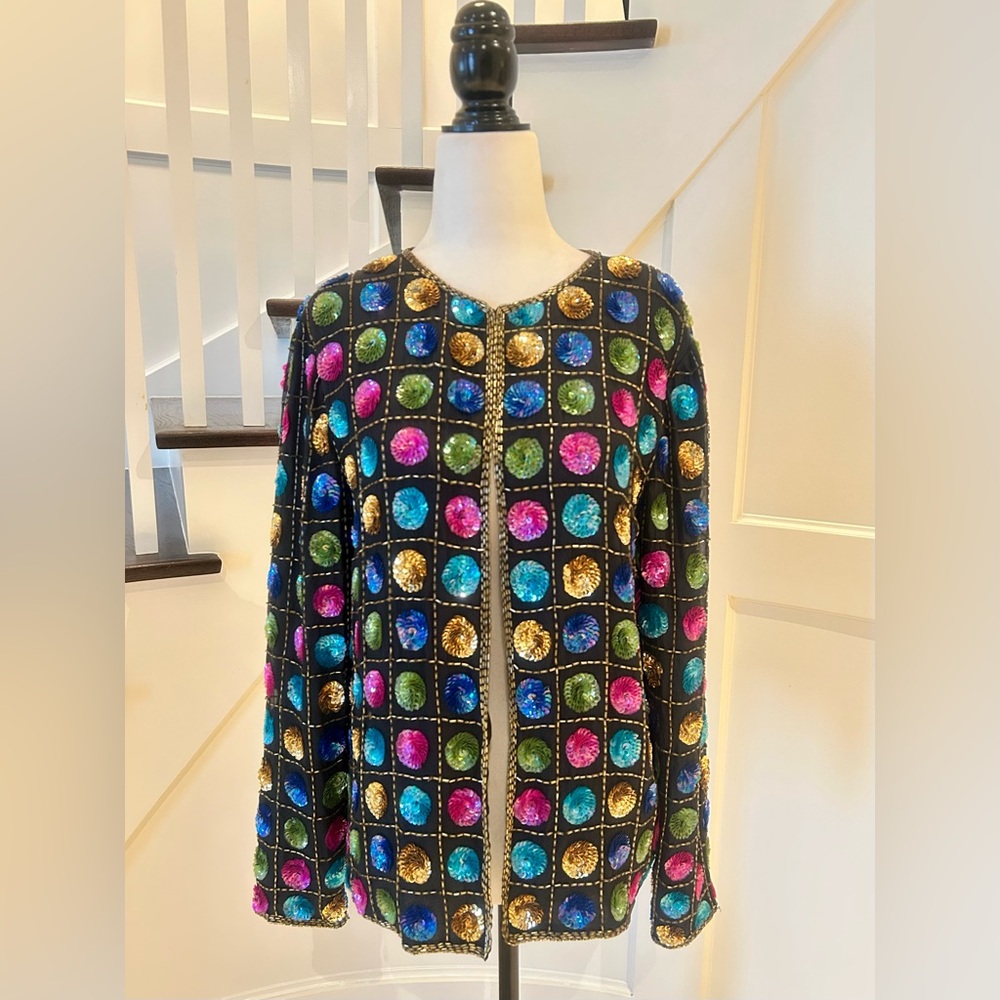 Host Pick! 100% Silk Hand-Beaded Jacket